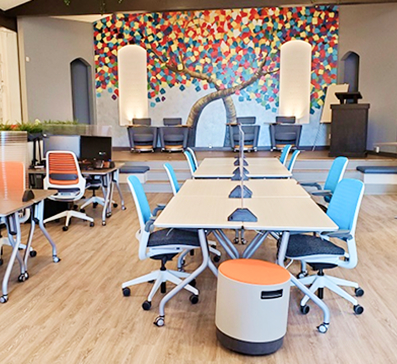 Professional working from coworking space